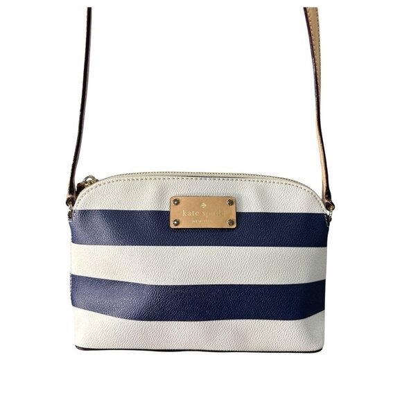 Kate Spade Hanna Crossbody Handbag With Adjustable Strap Blue Navy Stripe NWOT - Picture 2 of 6